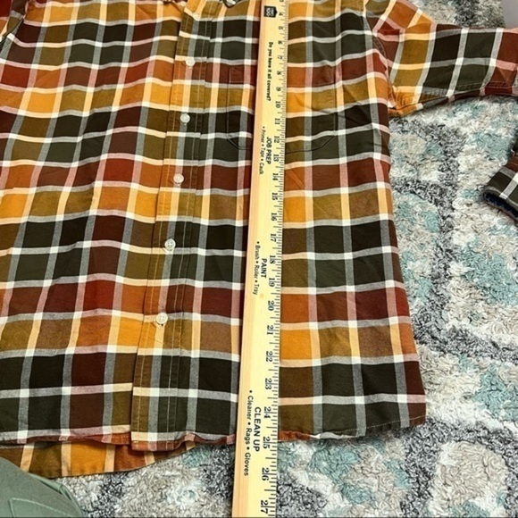 Bills Khakis Mens Button Down Shirt Brown Yellow Plaid Long Sleeve 100% Cotton M - Picture 7 of 9